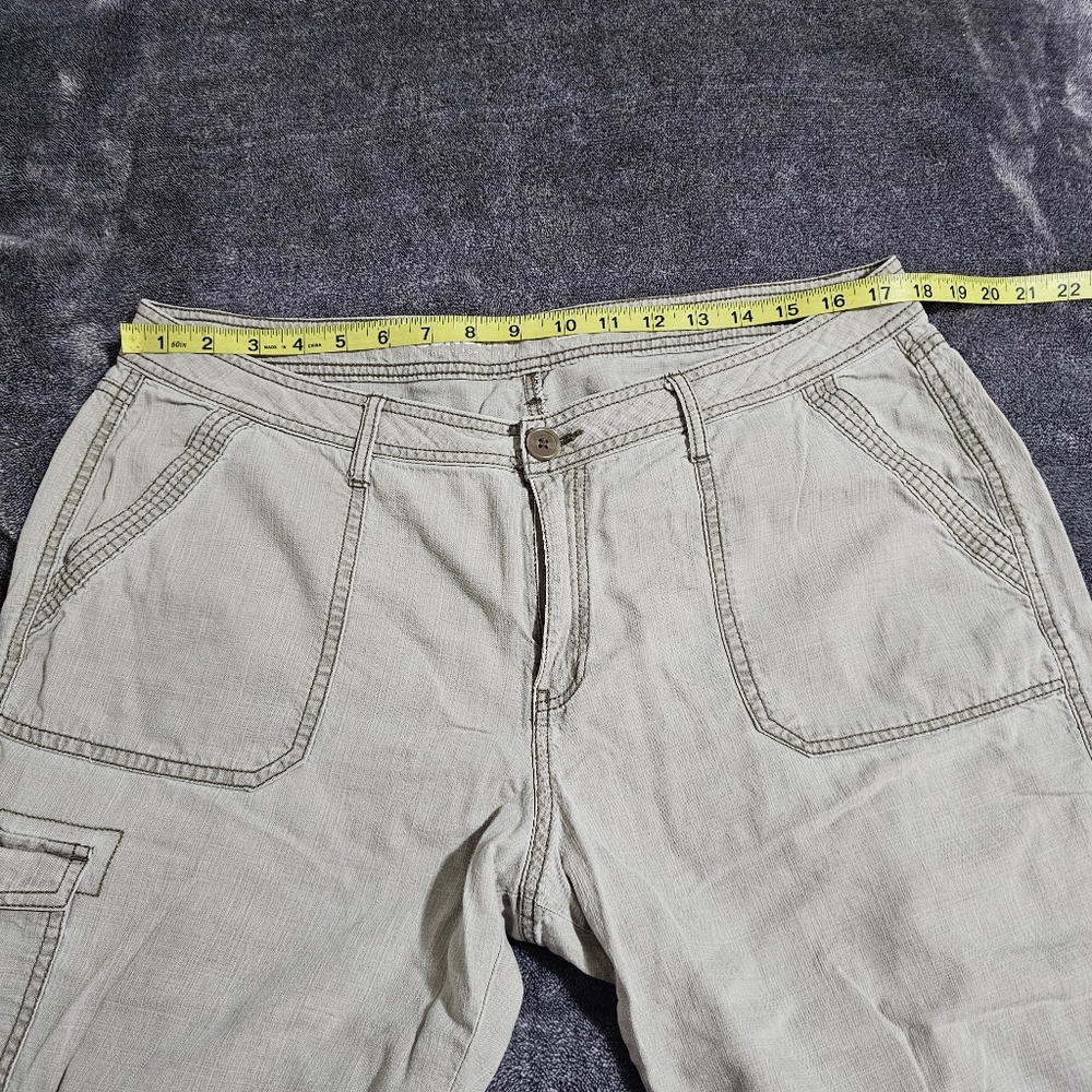 Sonoma Cargo Capri Cropped Pants Light Gray Cotton Lightweight Womens Size 16 - Picture 6 of 13